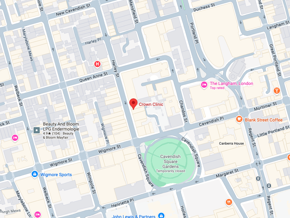 Map showing London Clinic